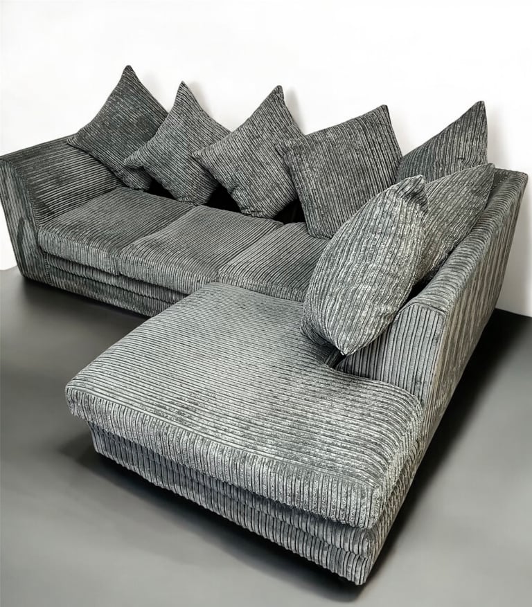 Grey Right Facing Corner Sofa