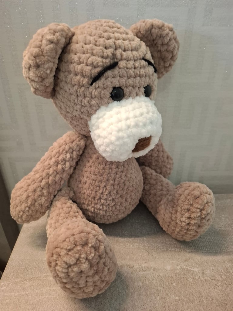 Teddy  - Handmade Crochet Amigurumi Animal - Soft Cuddly Gift 