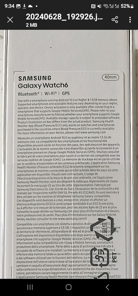 Samsung Galaxy Watch 6. 40mm