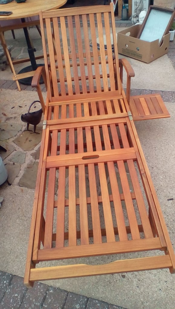 Hard wood sun loungers