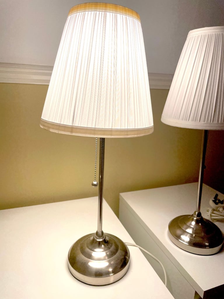 PAIR of Nickel plated IKEA ARSTID Table Lamps - delivery possible