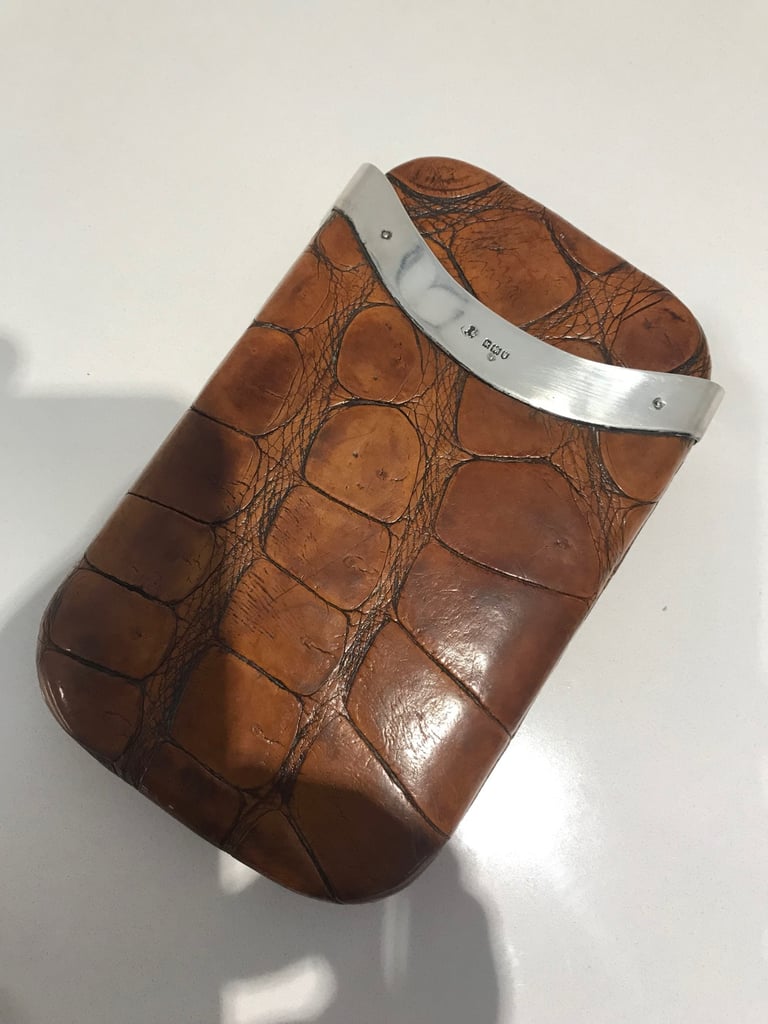 image for CIGAR CASE 1905 CROCODILE/SILVER STUNNING VINTAGE PIECE