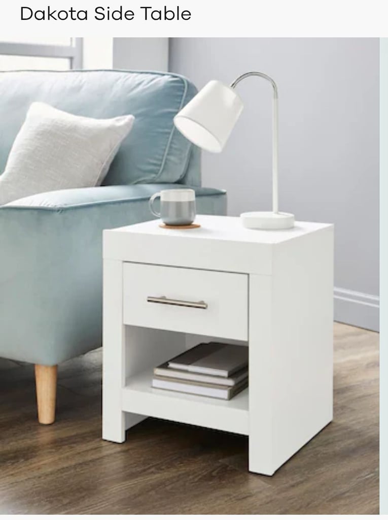 image for Bedside table,white