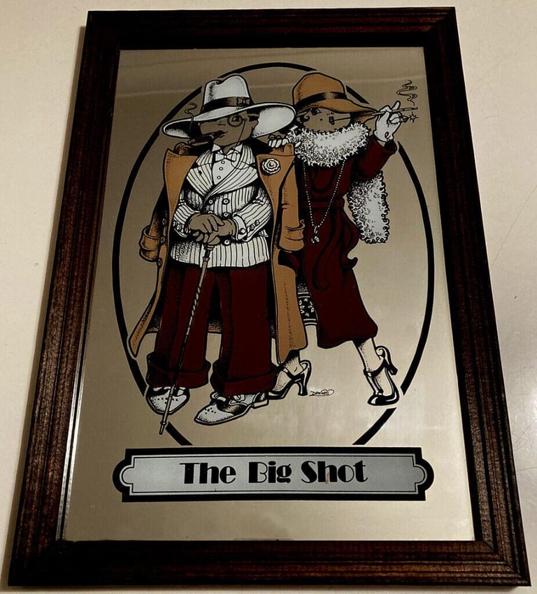 QUIRKY 1970s VINTAGE PICTURE PUB MIRRORS: BISTROS, HOME BARS, MAN & WOMAN CAVES