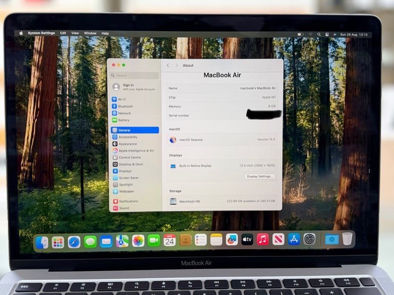 MacBook Air M1 (8-CPU 7-GPU) 8GB Ram 256GB SSD 13"