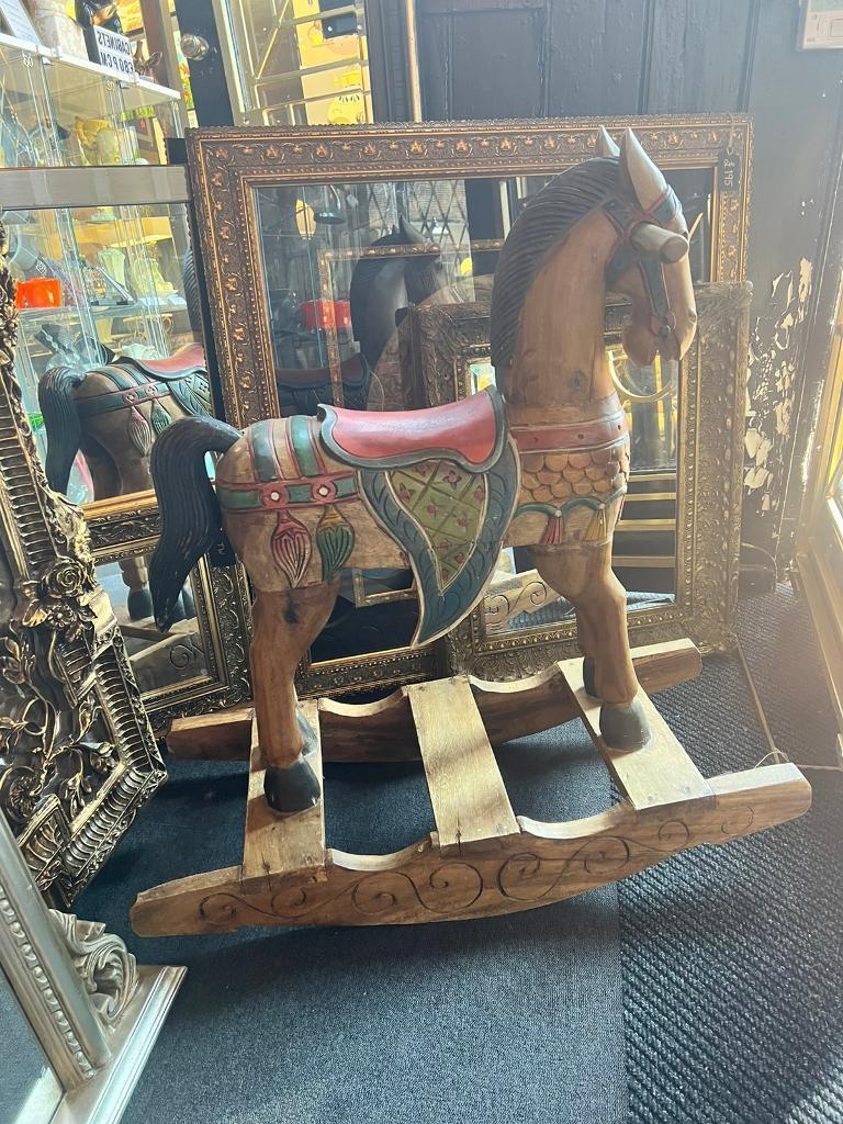 Antique Wooden Childs Rocking Horse