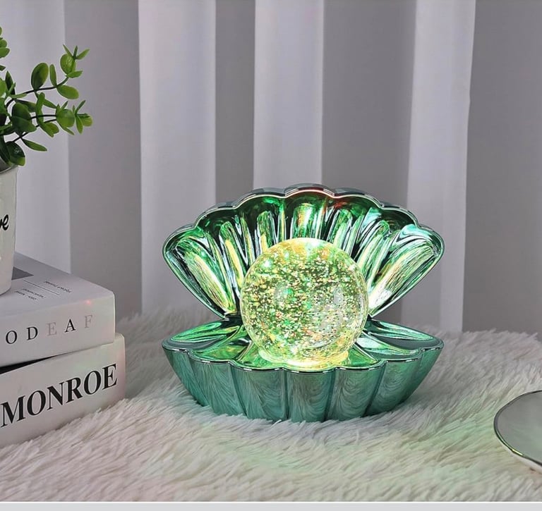 Sea Shell Lamp Blue Lamp Metallic Mint LED Night Light| Colour Changing Feature|