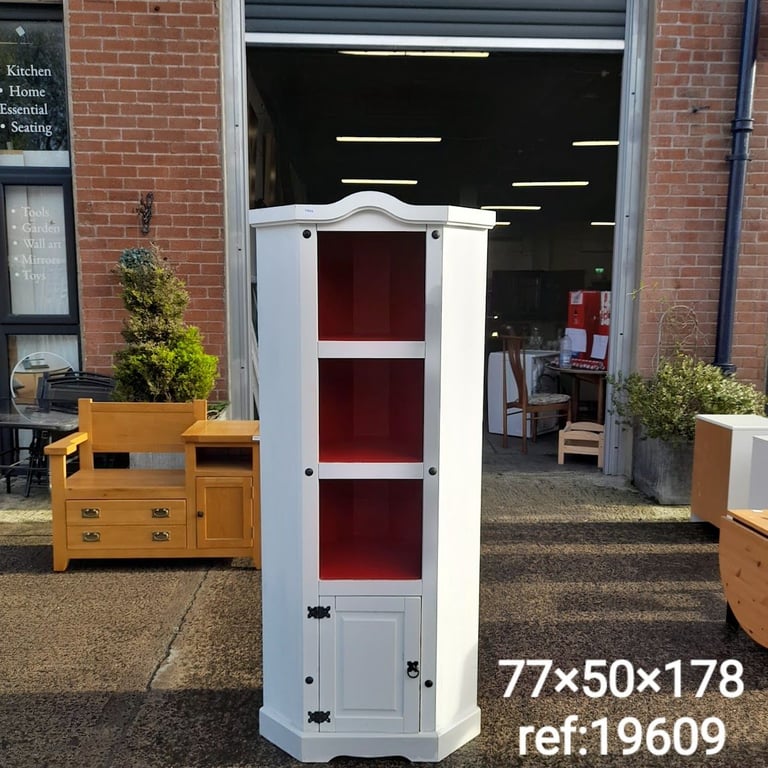 Painted corner cabinet 77cm x 50cm x 178cm, Ref:19609