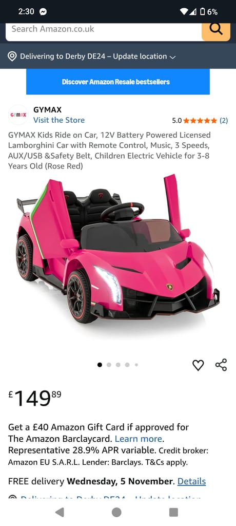 Electric ride on Lamborghini PINK. 