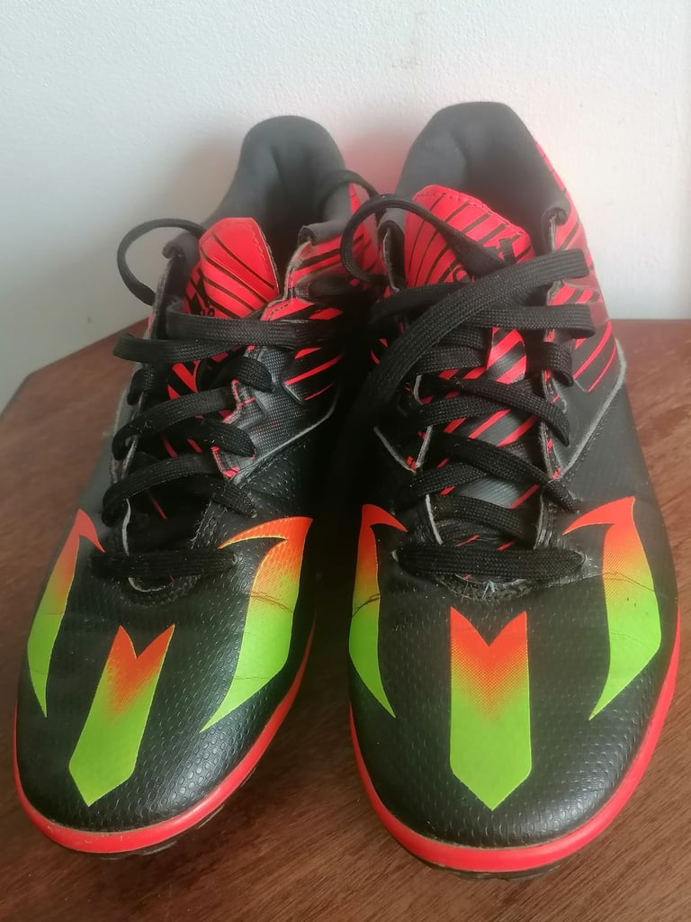Adidas Messi Turf Soccer Shoes Green Black, red colour. Uk size - 9.