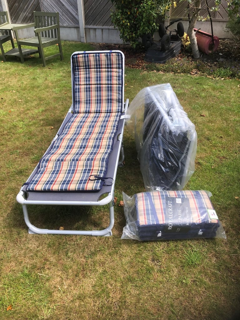 image for Pair of Lichfield Sun Loungers and padded covers