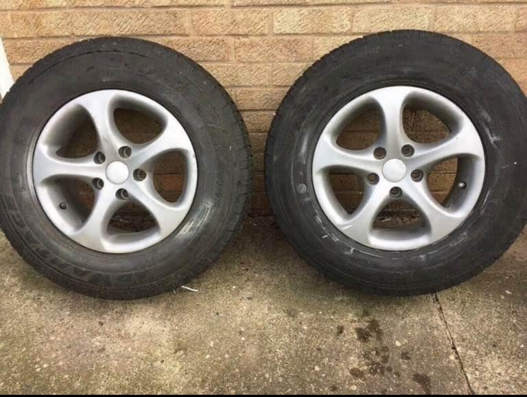 image for 2 x Alloy wheels with tyres 215/75R 15