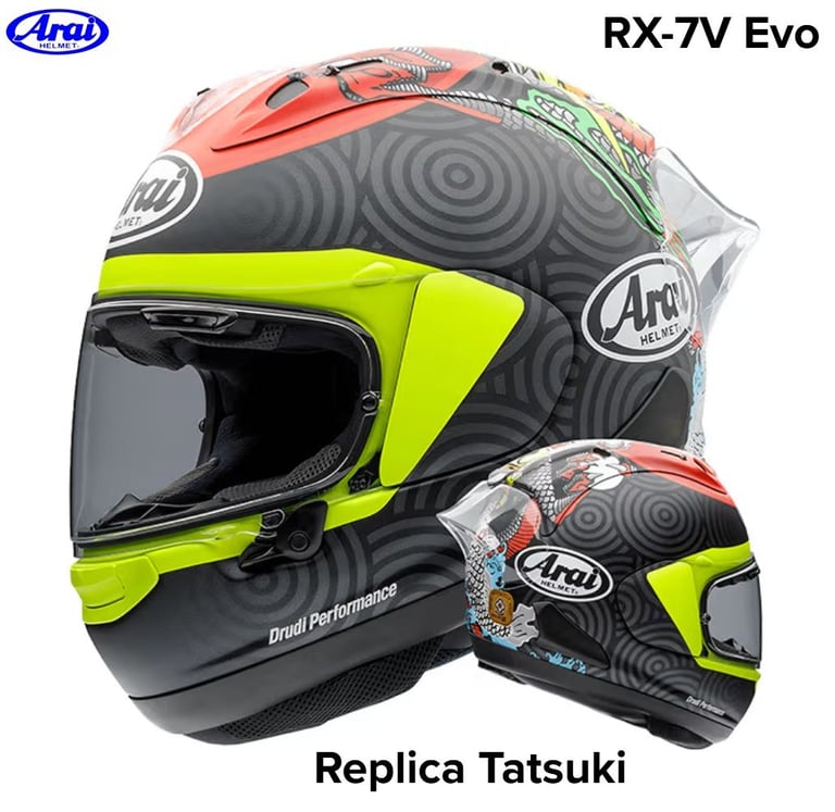 #ARAI RX-7V EVO - MOTORCYCLE HELMET - TATSUKI SUZUKI - LARGE - BRAND NEW EX-DISP