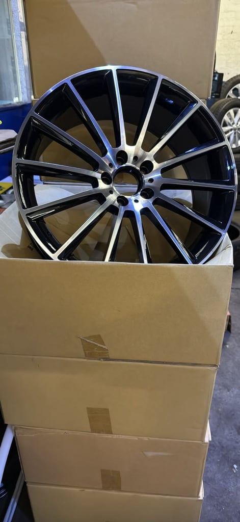 🔥 FORD GALAXY 5X112   20 X 8.5J  Gloss Black Polished Face Alloy Wheels NEW!!!