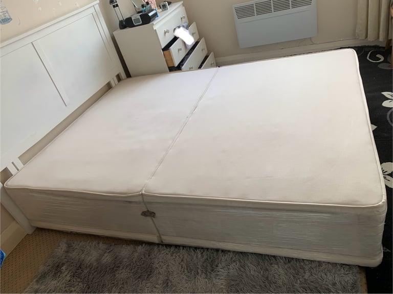 King-Size Bed + Headboard + IKEA Mattress + Chest of drawer