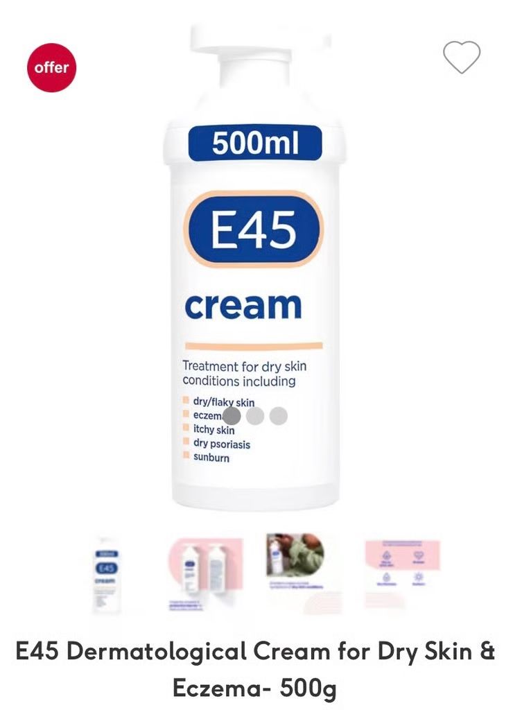 E45 Dermatological creams 500g £9 each