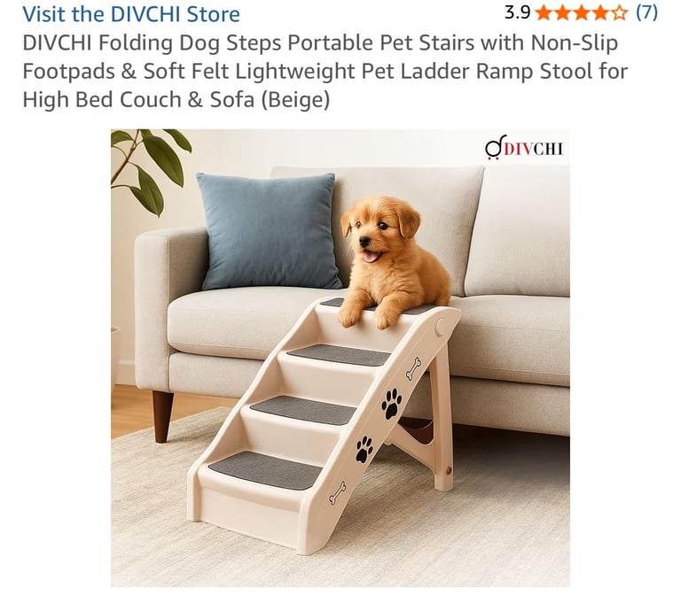 Visit the DIVCHI Store 3.9 * DIVCHI Folding Dog Steps Portable Pet Stairs 