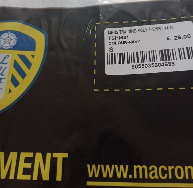 LEEDS UNITED MENS TRAINING TOP SIZE S (NEW)