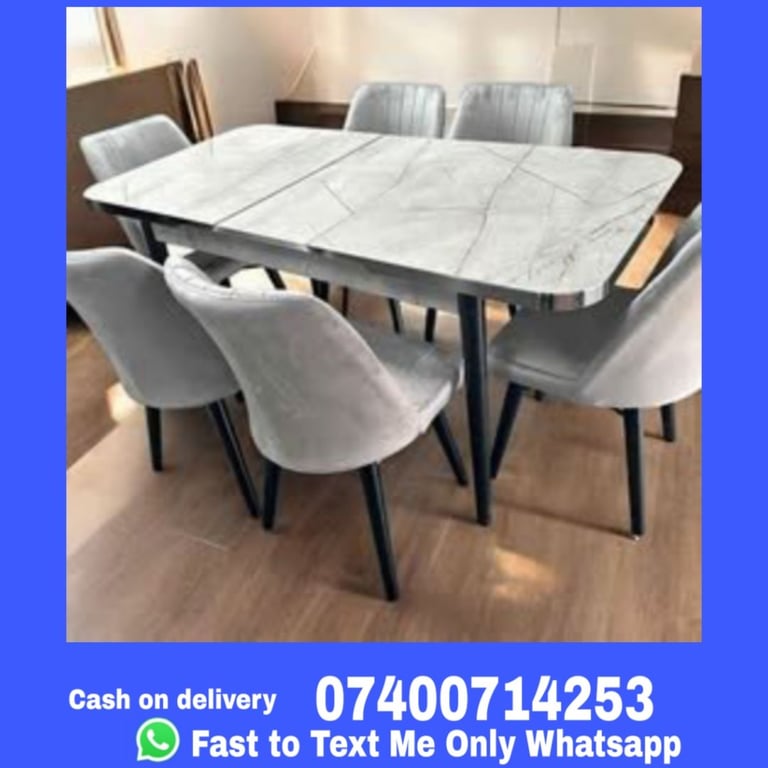 image for Limited Edition Wooden Table with 6 chairs Available Cash on delivery