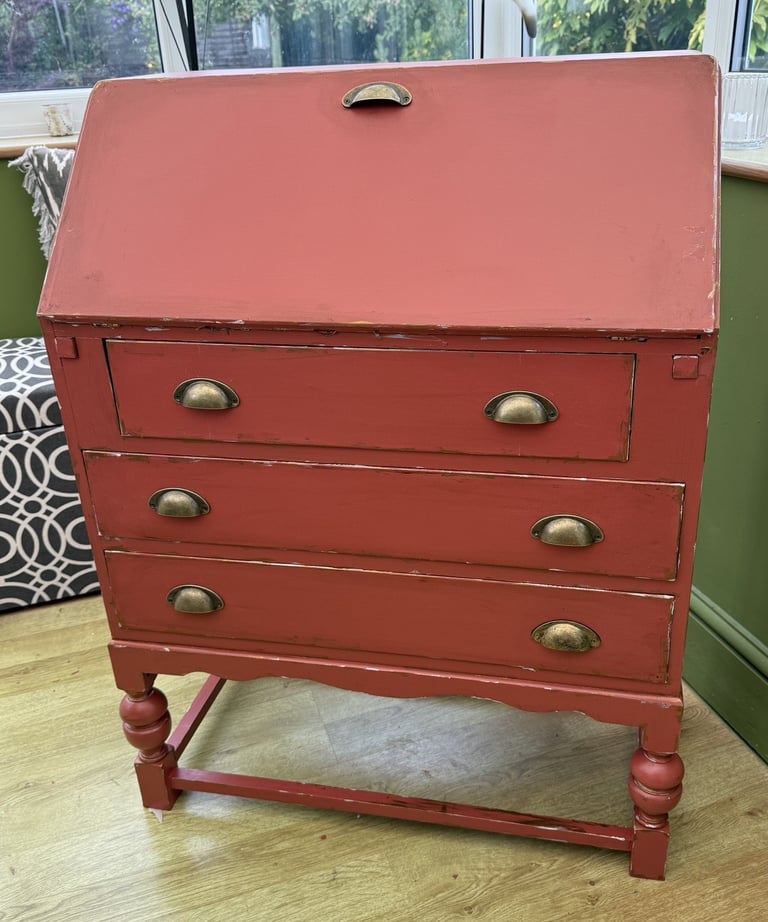 image for Stunning Vintage Mid Century 1950's Painted Oak Writing Bureau, Desk