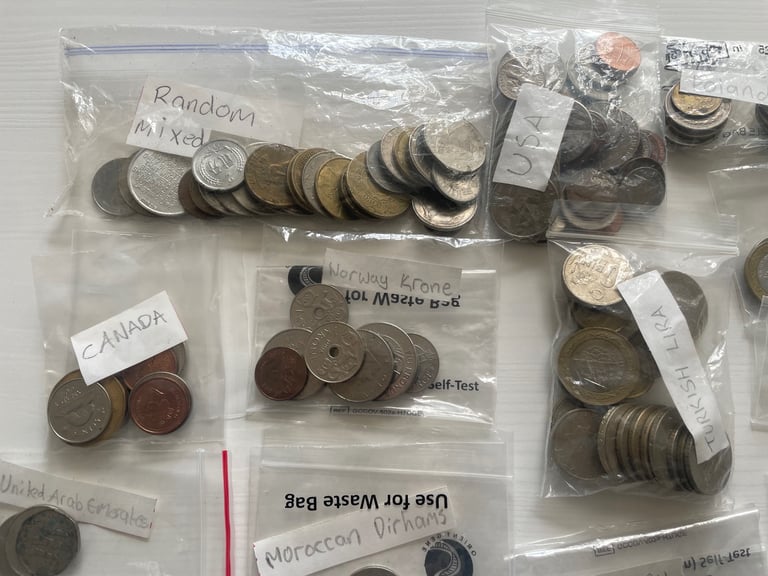 Foreign coins collection. 