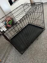Large brown dog crate 