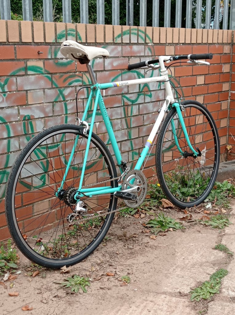 XL frame Raleigh custom flat bar road bike Bristol Upcycles 