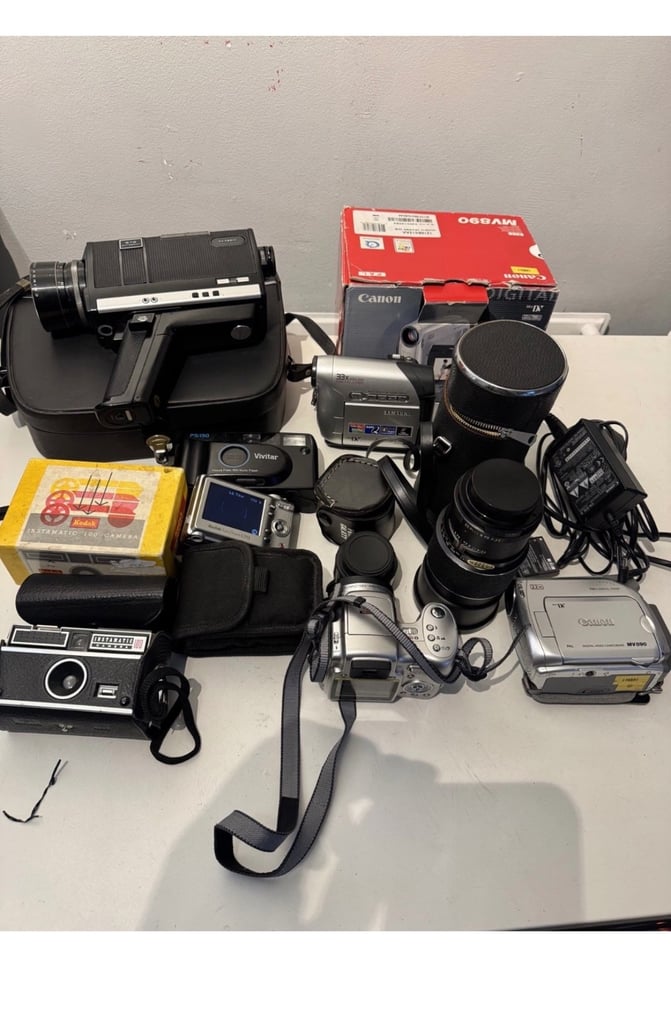 image for Vintage Job Lot Film & Digital Cameras & Camcorder Some Spares & Repair