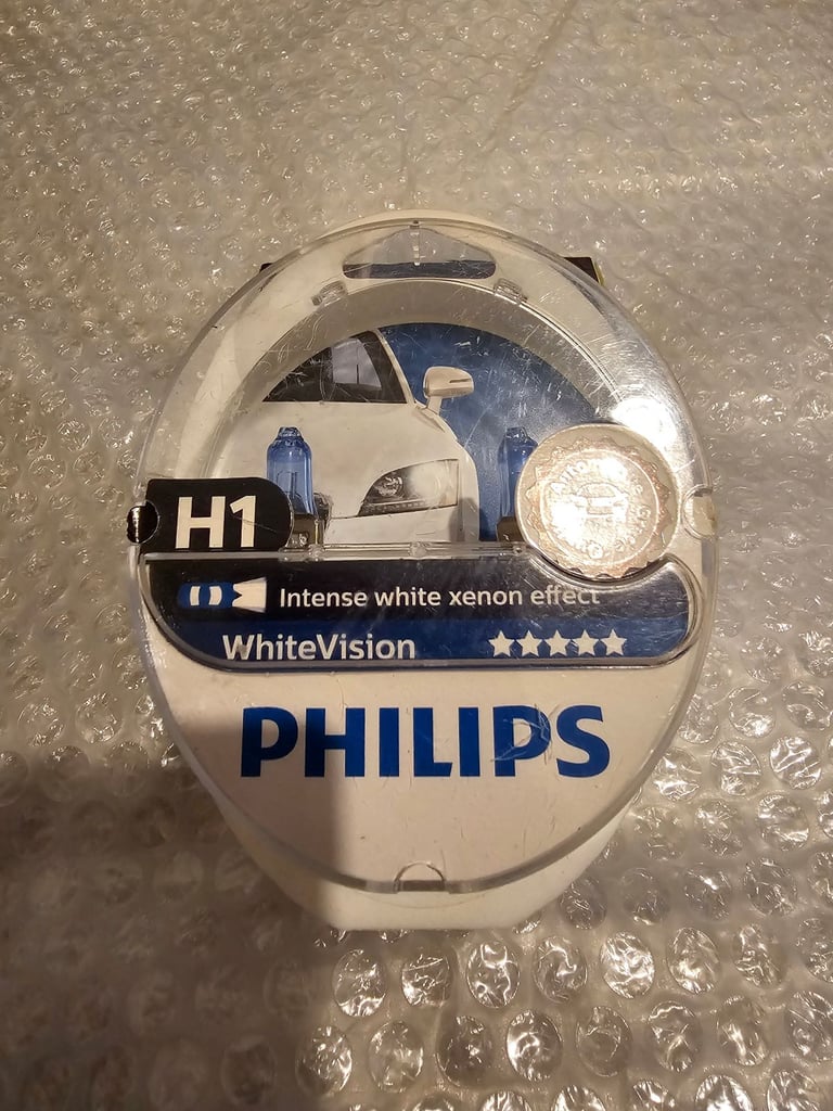 Philips 12V H1 White Vision Ultra +60% Brighter Upgrade - Twin Pack