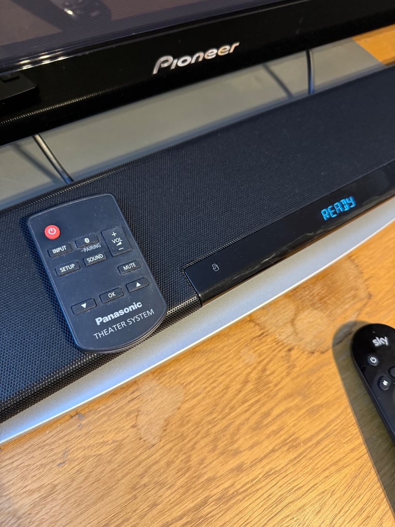 Panasonic HTB680 soundbar and wireless subwoofer.