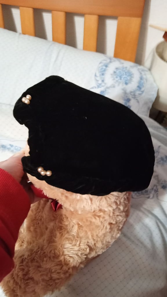 Vintage black velvet hat