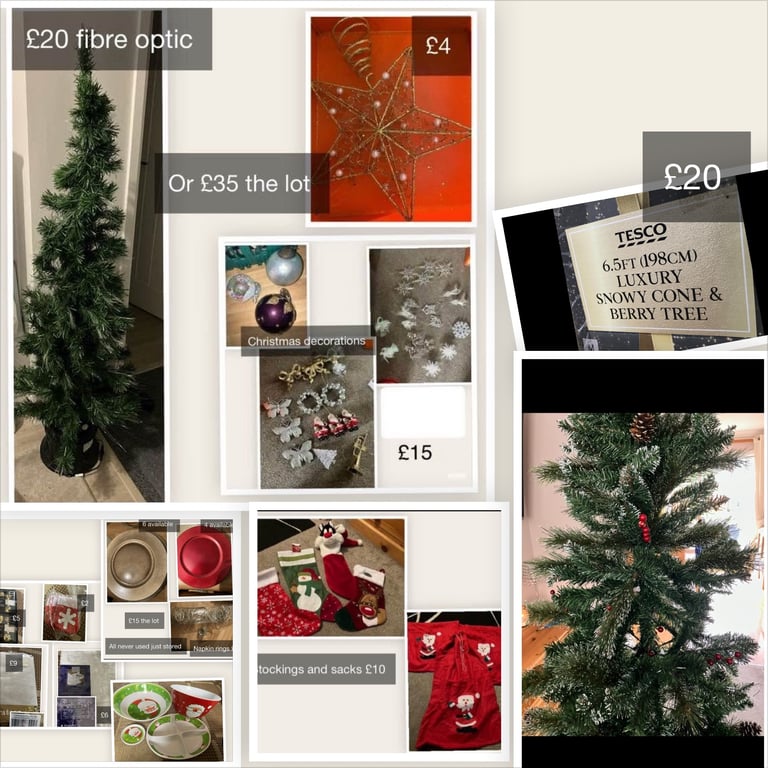 Christmas trees, decorations, tableware and more 