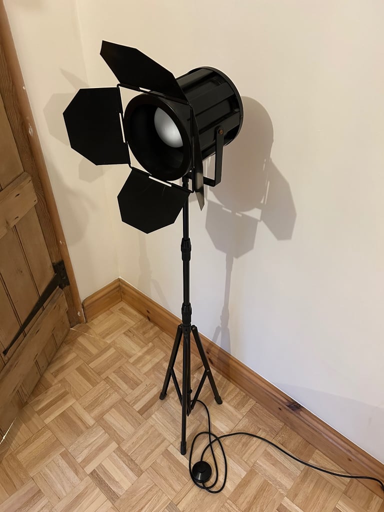 image for Vintage Black Metal Stage Floor Lamp