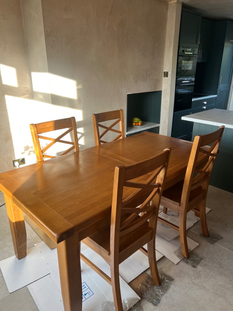 Large real oak dining table