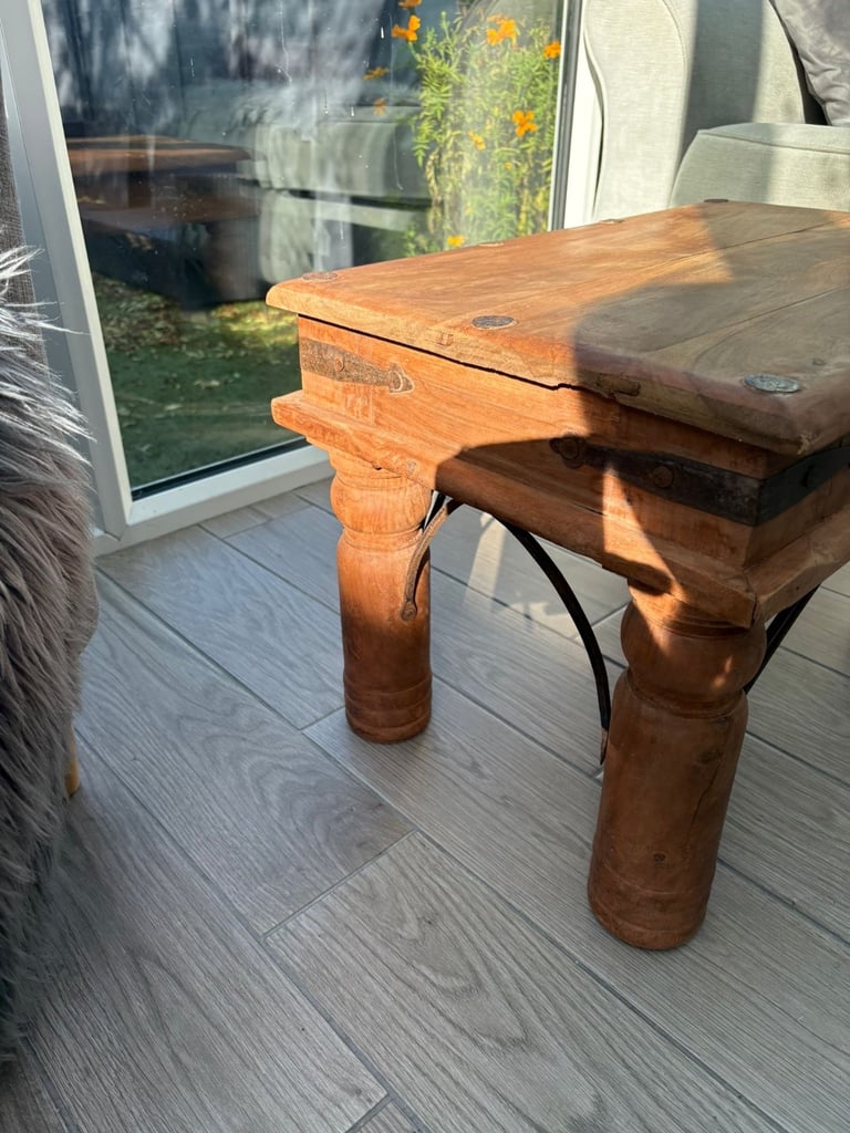 Two Indian Mahogany Solid Wood Coffee Tables 