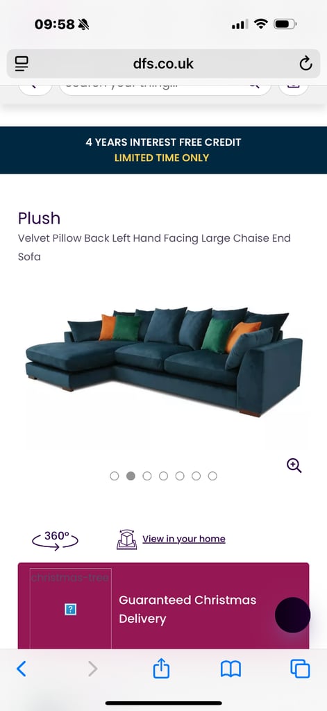 Blue sofa from DFS