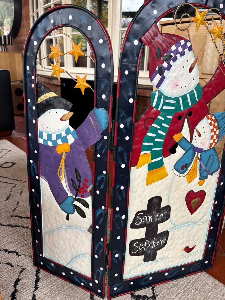 Stunning Metal Christmas Decorative Fire Guard