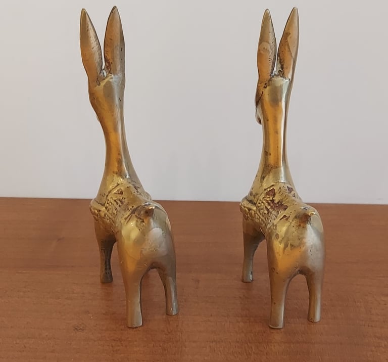 Vintage Brass Donkey x 2