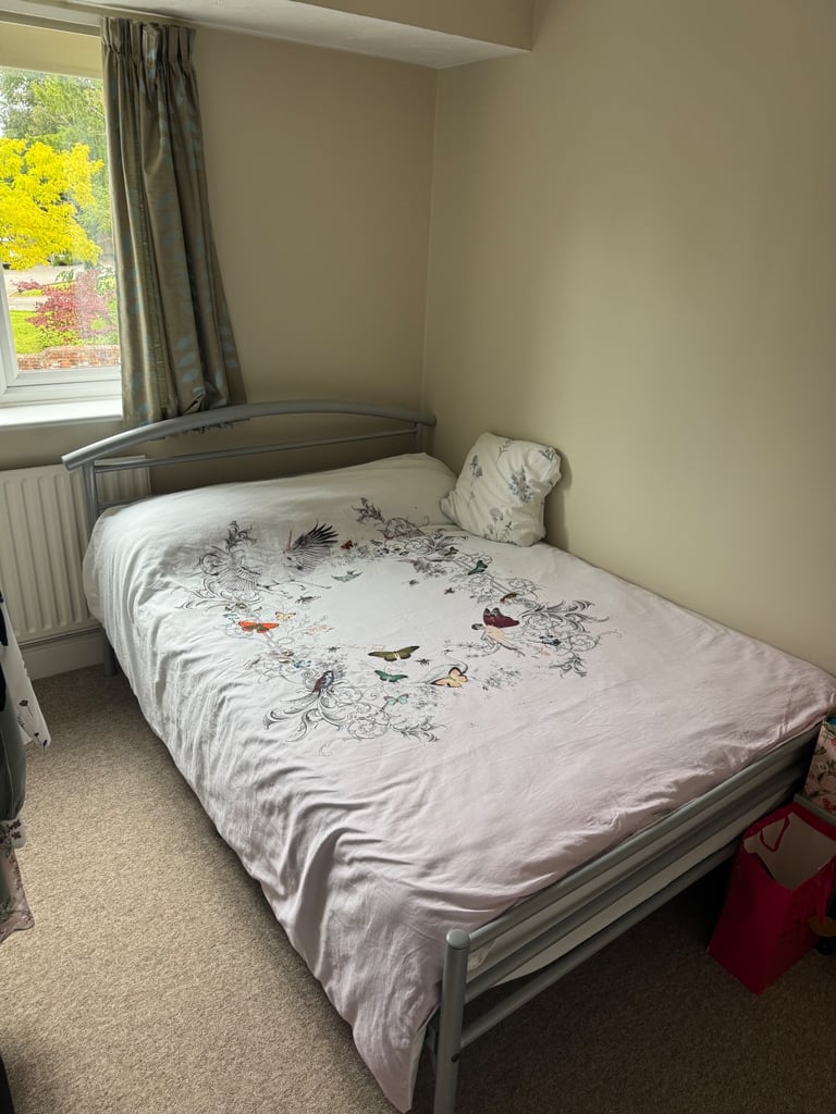image for Double Iron frame bed + mattress