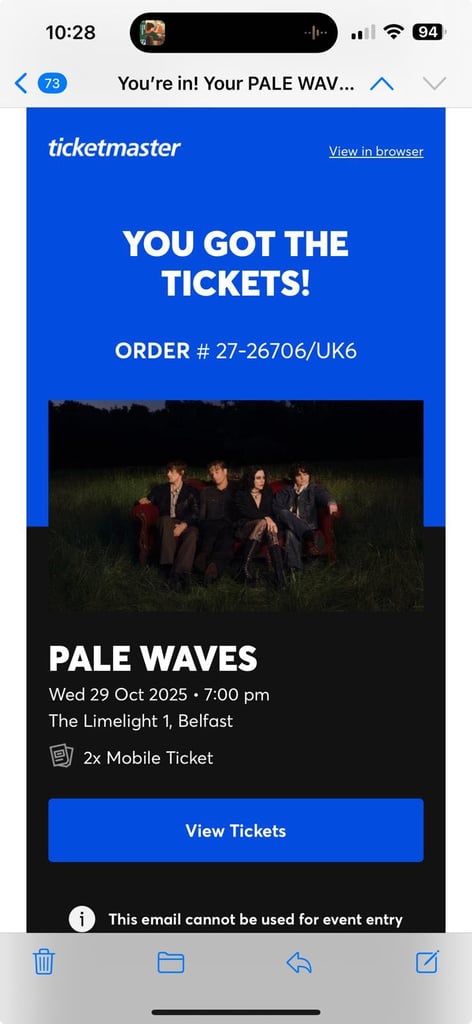 Pale Waves Limelight 29 Oct x 2