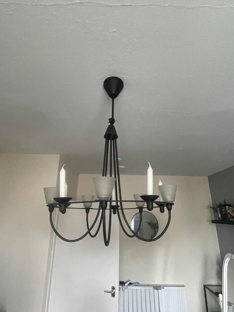 image for Metal candle and bulb chandelier 