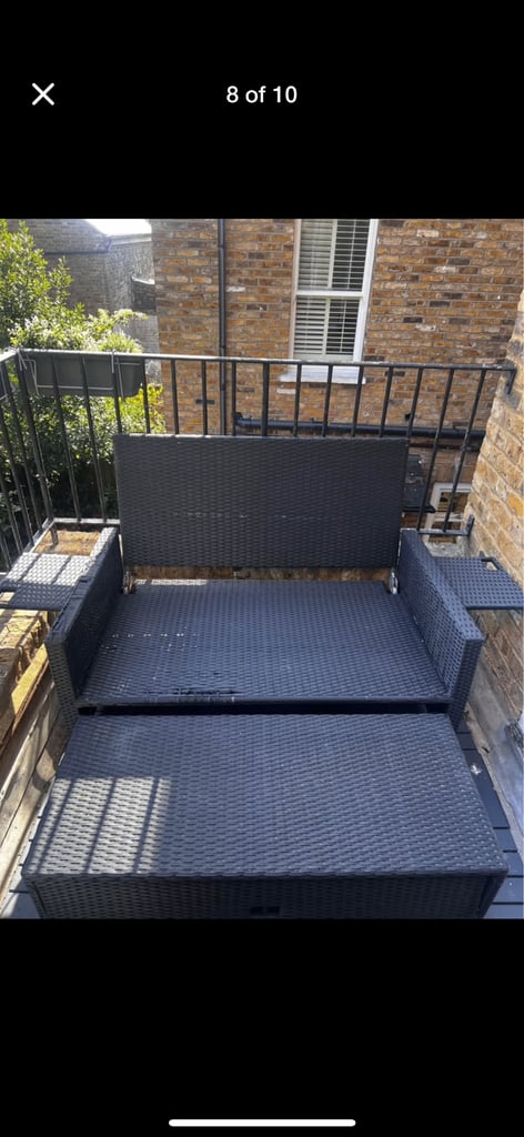 Outsunny Garden Rattan Furniture Set 2 Seater Patio Sun Lounger Daybed Sun Bed