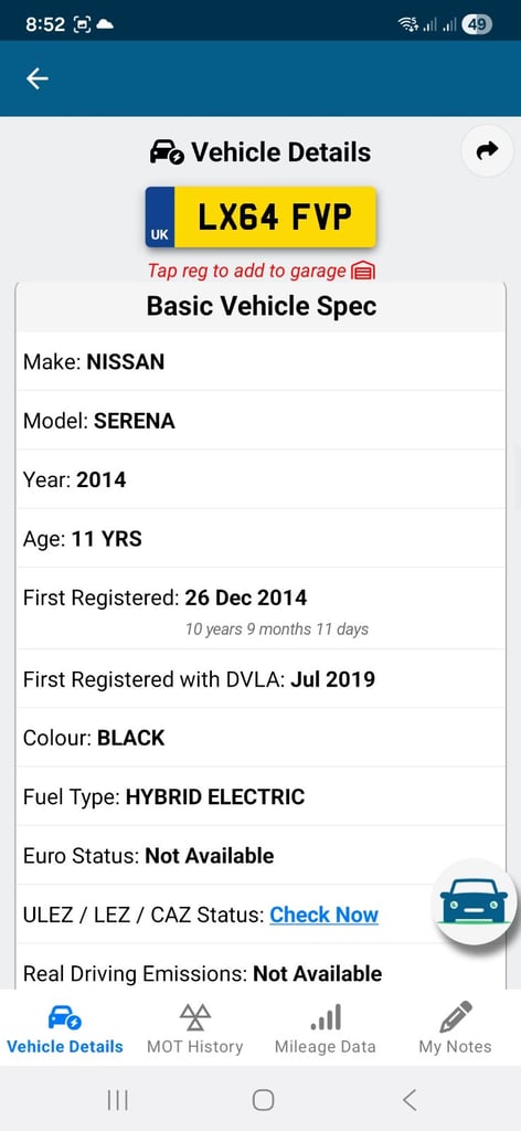 7 Seater Hybrid Nissan, 2014, 1995 (cc),Long Mot, good hybrid,Camera,£4250 Only