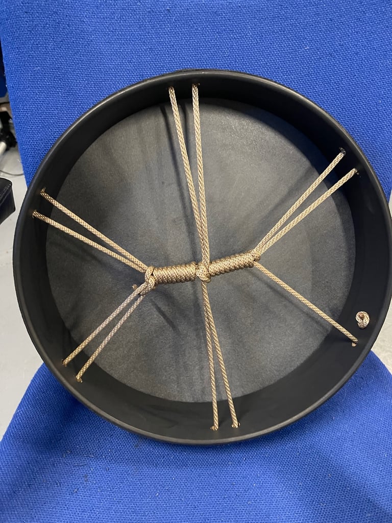 Black Remo Bahia Buffalo Drum 16" Earth Bass Comfort Synthetic Skin Hand Folk