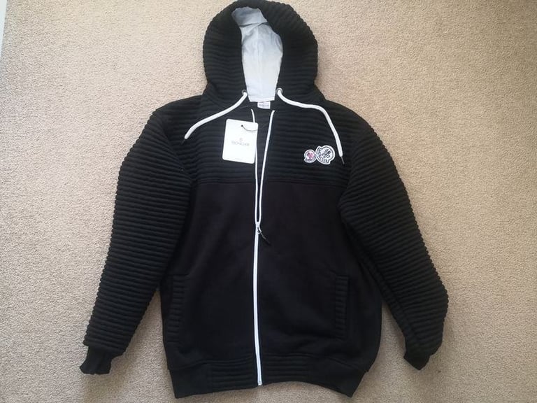 MONCLER Embroidered Zip Up Hooded Cotton Sweatshirt. Brand new, unused with original tag. 