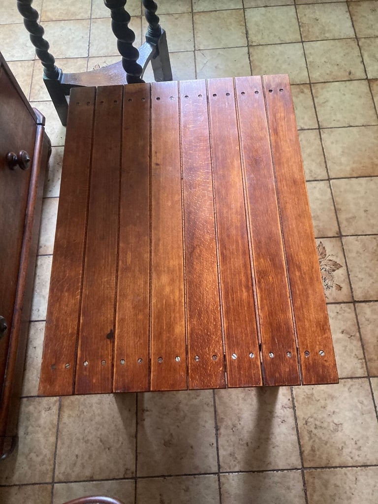 Vintage slatted folding occasional table - Reasonable offers accepted  
