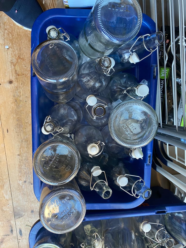 40 IKEA bottles with swing top stopper