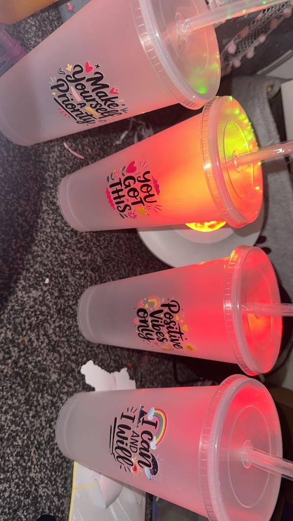 Large positive iced coffee cups