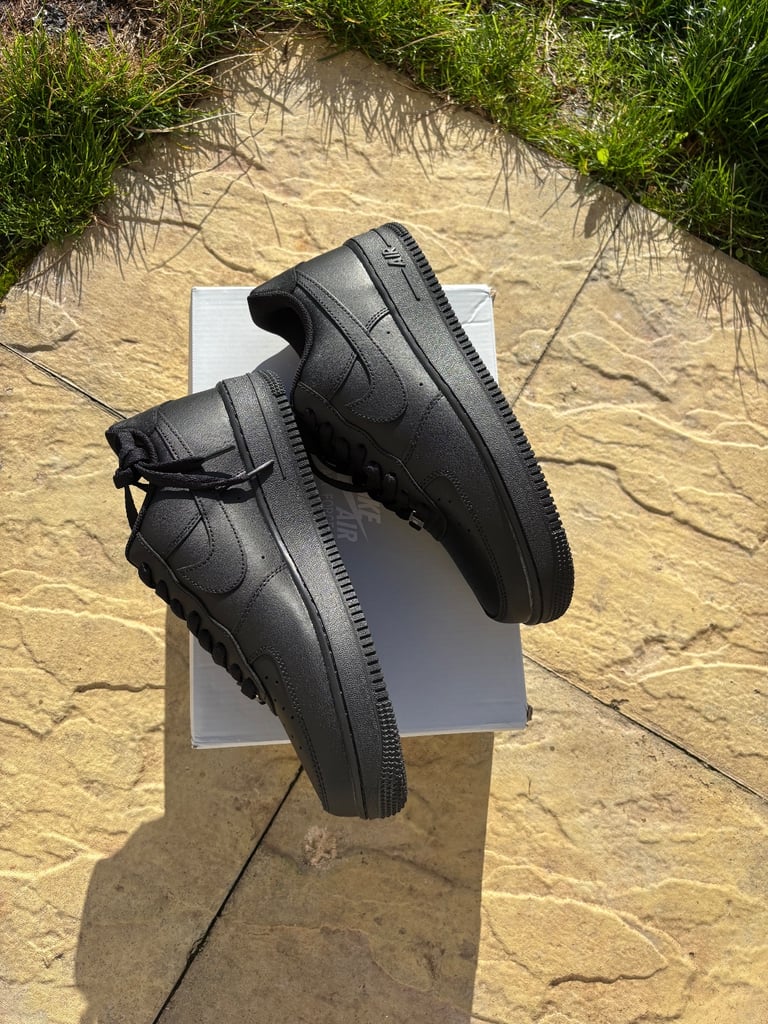 image for Nike Air Force 1 Black – Men’s Size 9 (Brand New)