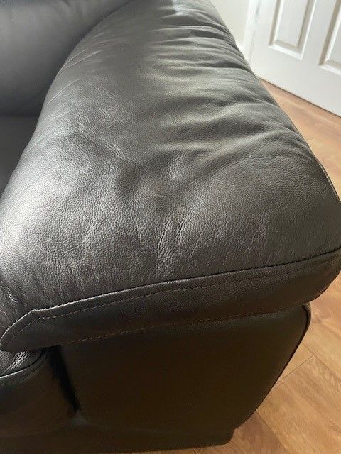 Dark Brown Leather 3 Piece Suite